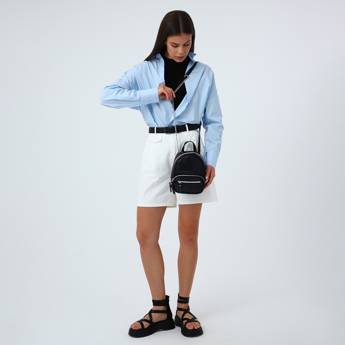 Сумка кросс-боди Медведково на молнии, цвет чёрный