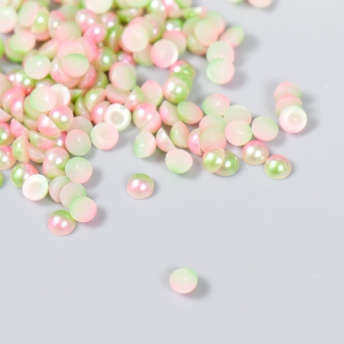 Декор "Градиент розово-зелёный" d=4 мм 10г 200 шт 5х2,5 см МИКС