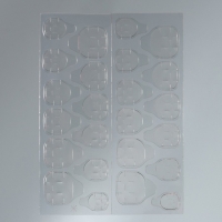 Накладные ногти &laquo;Геометрия&raquo;, 24 шт, клеевые пластины, форма квадрат, цвет розовый/золостистый