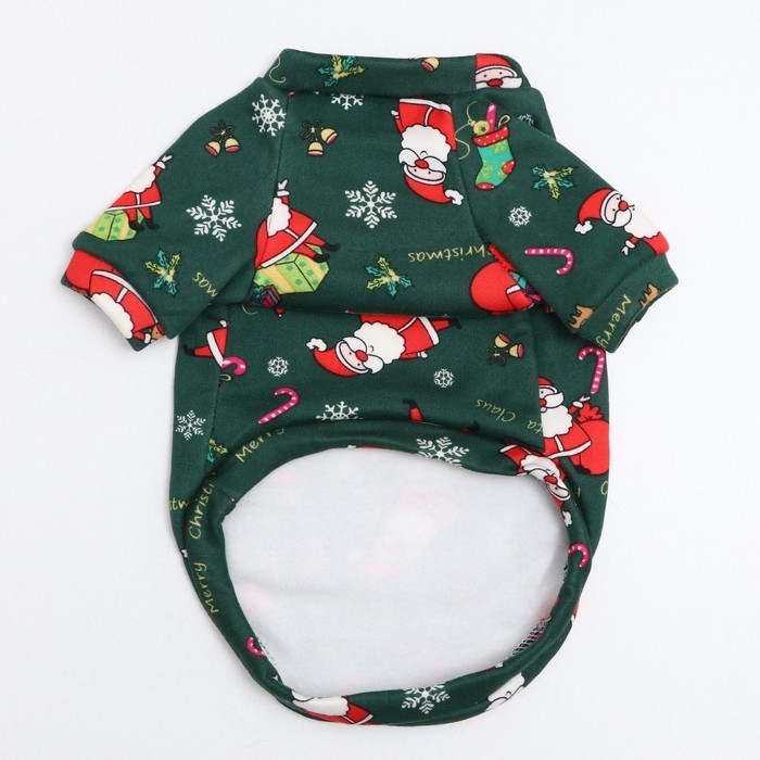 Новый год. Кофта новогодняя для животных Новый год. Кофта новогодняя для животных "Подарки", размер S, зелёный (ДС 26, ОШ 22, ОГ 34 см)