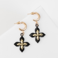 Серьги металл &laquo;Блеск&raquo; четырёхлистник, цвет золото