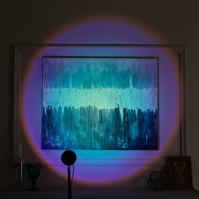 Световой прибор &laquo;Закат&raquo; на ножке, 5 картриджей, свечение тёплое белое, 5 В