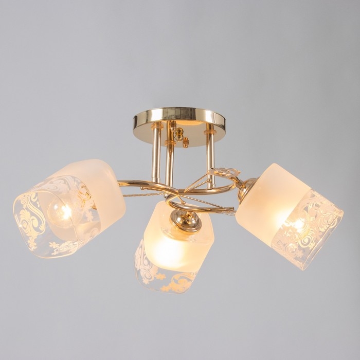 Люстра потолочная Люстра потолочная "Натали" 3х40Вт Е27 Цвет: Золото