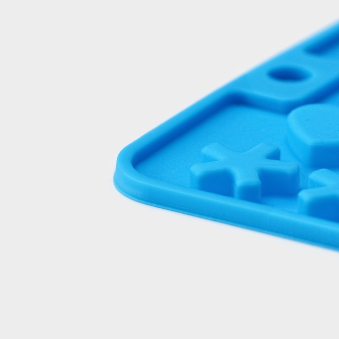 Форма для кондитерских украшений Доляна &laquo;С Днём рождения&raquo;, силикон, 21,5&times;11,5 см, 49 ячеек (1,8&times;1,3 см), цвет синий