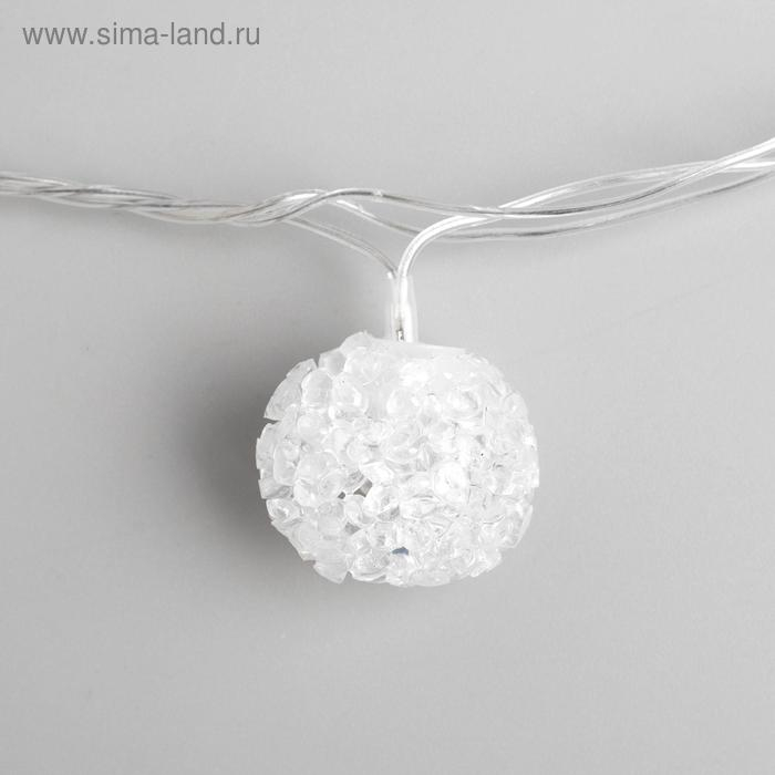 Гирлянда &laquo;Нить&raquo; 5 м с насадками &laquo;Шарики акриловые&raquo;, IP20, прозрачная нить, 20 LED, свечение мульти (RG/RB), мигание, 220 В