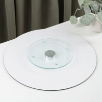 Подставка стеклянная для торта вращающаяся Magistro &laquo;Экспрессионизм&raquo;, d=32 см, цвет серый