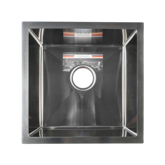 Мойка кухонная GERHANS K34444, врезная, 440 х 440 х 220 мм, толщина 1,0 мм, с сифоном Мойка кухонная GERHANS K34444, врезная, 440 х 440 х 220 мм, толщина 1,0 мм, с сифоном