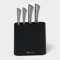 Подставка для ножей с наполнителем Magistro &laquo;Нежность&raquo;, пластик, 21&times;7,5&times;22, чёрная