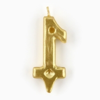 Свеча для торта, цифра &laquo;1&raquo;, золото, 3&times;6 см