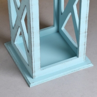 Кашпо деревянное "Фонарь. Прованс" 17х17х31 см, серо-голубой Кашпо деревянное "Фонарь. Прованс" 17х17х31 см, серо-голубой