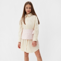 Платье-рубашка для девочки MINAKU, цвет бежевый, рост 146 см Платье-рубашка для девочки MINAKU, цвет бежевый, рост 146 см