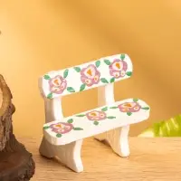 Сувенир дерево "Скамейка с цветами" цв. белый, 6,5х3,5х6 см