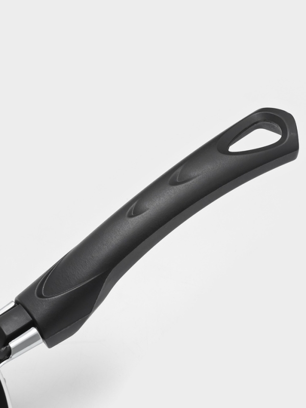 Сковорода Promo, d=24 см, стеклянная крышка, антипригарное покрытие, алюминий, чёрная