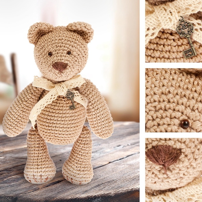 Набор для вязания. Амигуруми: мягкая игрушка своими руками &laquo;Мишка Тоффи&raquo;, 18 см