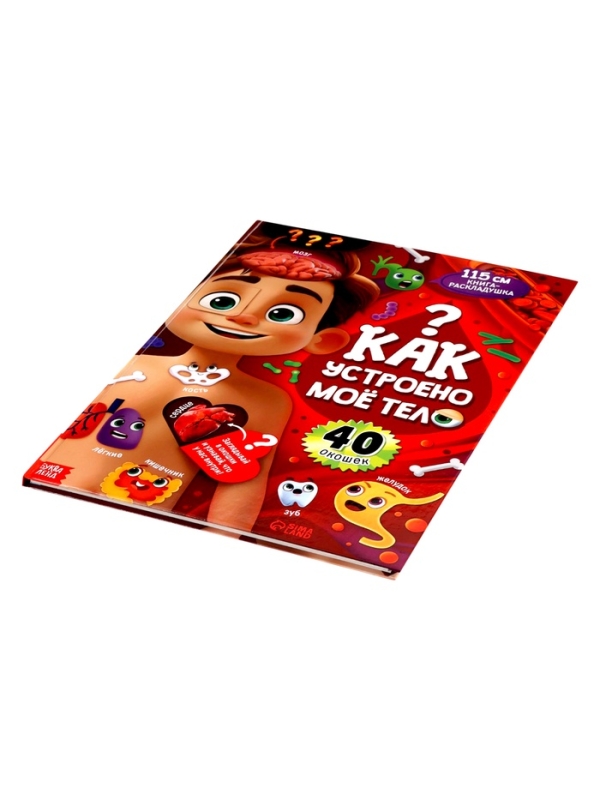 Книга - раскладушка детская &laquo;Как устроено моё тело&raquo;, 40 окошек