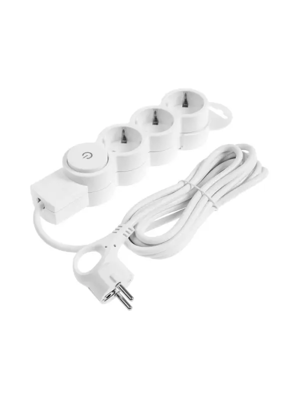 Удлинитель бытовой с выключателем В приДАЧУ, 3 гнезда, 3м, 10 А, 2200 вт, ПВС 3&times;0,75мм2, с заземлени