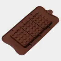 Форма для шоколада Доляна &laquo;Мини-шоколадки&raquo;, силикон, 22&times;11&times;1 см, 3 ячейки, коричневая