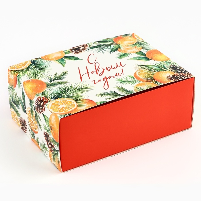 Подарочная коробка складная, новогодняя&laquo;С новым годом!&raquo;, 20 х 15 х 8 см, Новый год