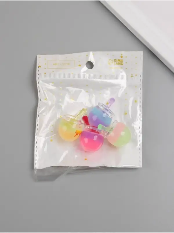 Подвеска для творчества акрил "Бочонок с мёдом" светится в темноте МИКС 3,2х2,2х2,2 см