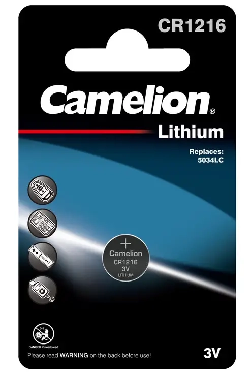 Батарейка Camelion CR1216 BL1 Lithium 3V