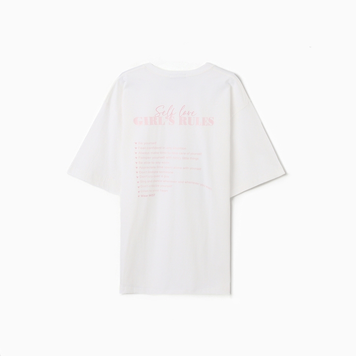 Футболка женская MIST Girl's rules, р.46, белый Футболка женская MIST Girl's rules, р.46, белый