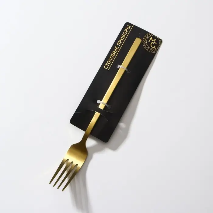 Вилка столовая из нержавеющей стали Magistro &laquo;Оску стандарт&raquo;, длина 19,5 см, цвет золотой