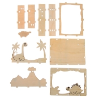 Набор для творчества: создай ночник из дерева и раскраска из пластика &laquo;Динозавры&raquo;