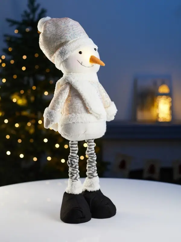 Фигура текстиль &laquo;Снеговик&raquo; 55-84 см, телеск-е ножки, 1LED, LR1130х3 (в компл.), Т/БЕЛЫЙ