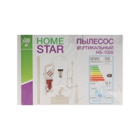 Пылесос HomeStar HS-1026, вертикальный, 400 Вт, сухая уборка, 0.4 л, белый Пылесос HomeStar HS-1026, вертикальный, 400 Вт, сухая уборка, 0.4 л, белый