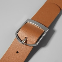 Ручка для сумки из натуральной кожи, регулируемая, с карабинами, 60 &plusmn; 2 см &times; 2,5 см, цвет бежевый/серебряный