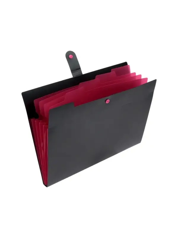 Папка А4, 5 отделений, Calligrata, 600 мкм, на кнопке, черная, матовая