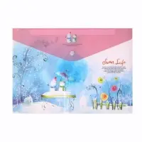 Папка-конверт на кнопке, А4, 160 мкм, "Пейзажи", МИКС