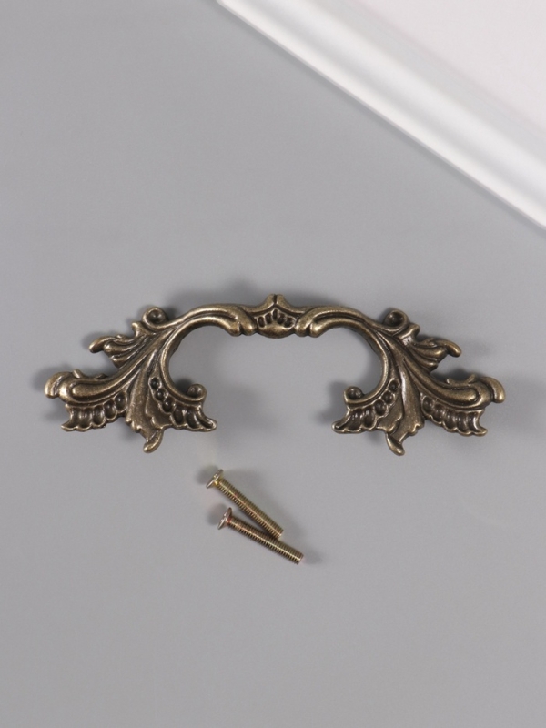 Ручка для шкатулки металл "Растительная ветвь" бронза 12,8х4 см