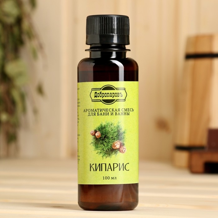 Ароматизатор для бани и ванны Ароматизатор для бани и ванны "Кипарис" натуральная, 100 мл "Добропаровъ"
