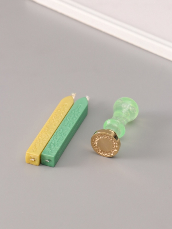 Сургучный набор "Растительный венок" печать, ручка, сургуч 12,5х10х3,6 см