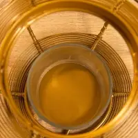 Подсвечник фонарь со стеклянной колбой 19х19х18 см, d 7,5 см, металл, цв. золото