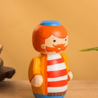 Деревянная кукла кокеши "Рыбак Бо" 11х9х15 см