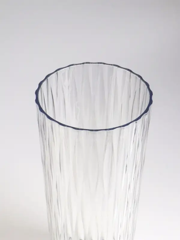 Ваза настольная пластик "Венера" геометрия, 25,5х11,5 см, прозрачный