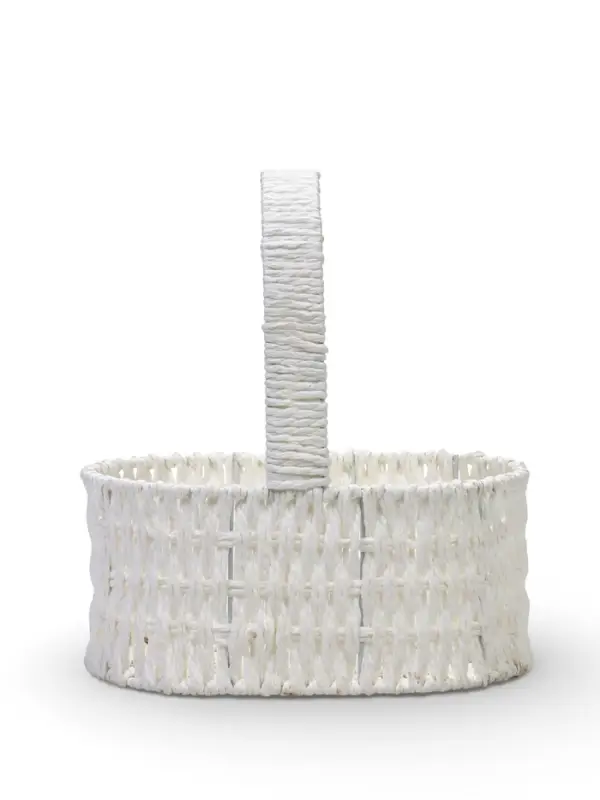 Набор корзин 3 шт пластик 25х17х11 22х14х9 19х10х7 см ручка h=10 см белый овал