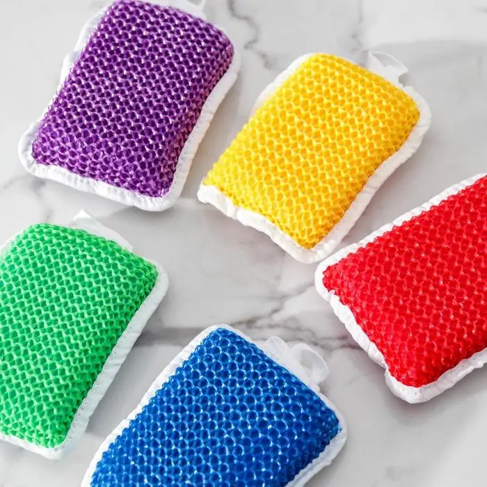 Губка для тела с эффектом пилинга, 10&times;12&times;4 см, МИКС