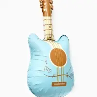 Воздушный шар фольгированный 35" "Гитара" цвет голубой