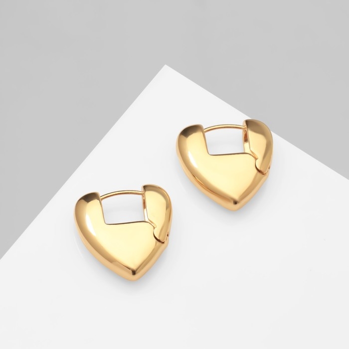 Серьги металл &laquo;Аккорд&raquo; сердце, такт, цвет золото
