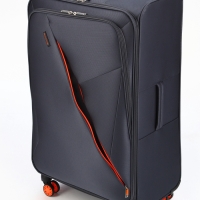 Чемодан 28", Текст, 47*31*78, отд на молнии, код замок, 4 колеса, т.серый