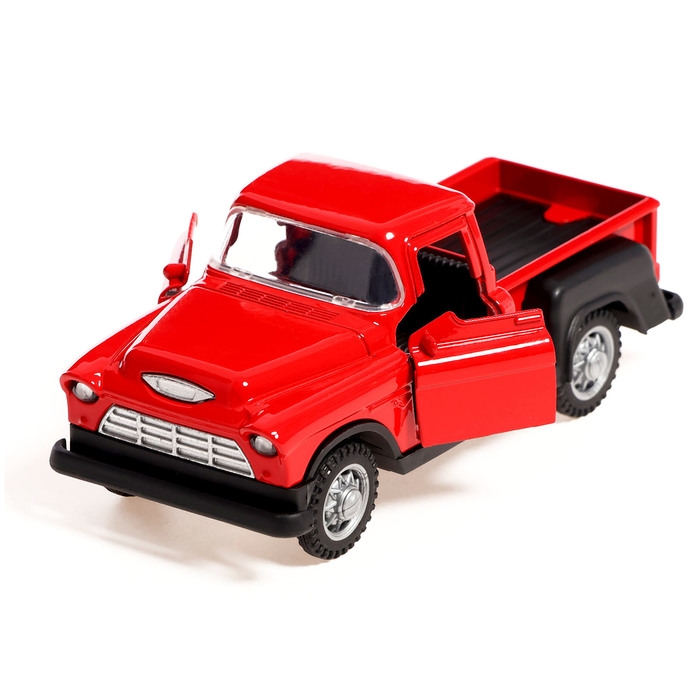 Машина &laquo;Ретро пикап&raquo;, металлическая, инерция, открываются двери, световые и звуковые эффекты, 1:32, цвет красный