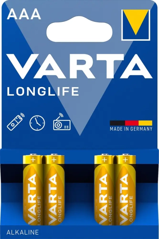 Батарейка Varta LONGLIFE LR03 AAA BL4 Alkaline 1.5V