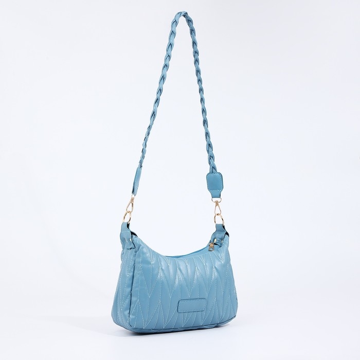 Сумка кросс-боди на молнии, цвет голубой