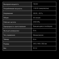 Микроволновая Печь HYM-M2049