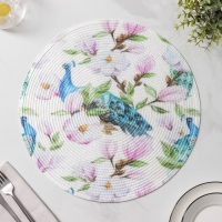 Салфетка сервировочная на стол Доляна &laquo;Пауло&raquo;, d=38 см, цвет белый