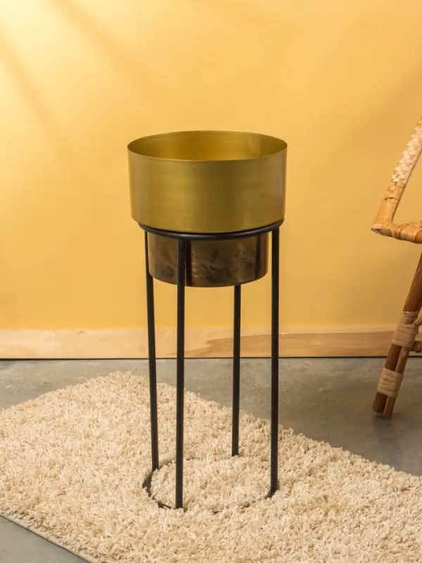 Кашпо на подставке "Золото Скифов" железо 27х27х63,5 см