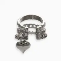 Кафф&laquo;Стиль&raquo; сердце, стеганое, белые в серебре